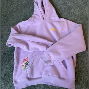 Dandy Worldwide purple floral embroidered hoodie